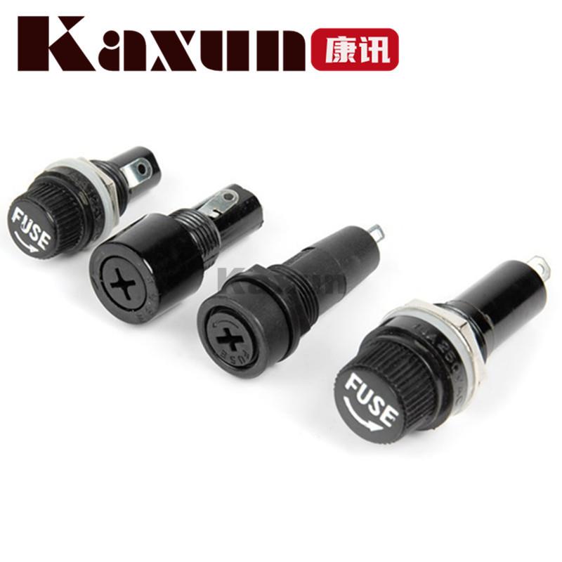 黑色旋钮FUSE 保险管座 玻璃管 5*20 6X30MM 保险丝座 熔断器底座