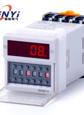 延时器S时间循环继电器宽时间DH48S380V-24V控制220V数显电压