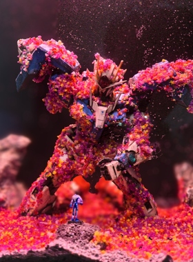 木石现货RAY同款高达00r花海鱼缸单景mg战损元祖机甲小米鱼缸造景