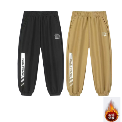 猴男童加绒运动裤春秋款秋冬