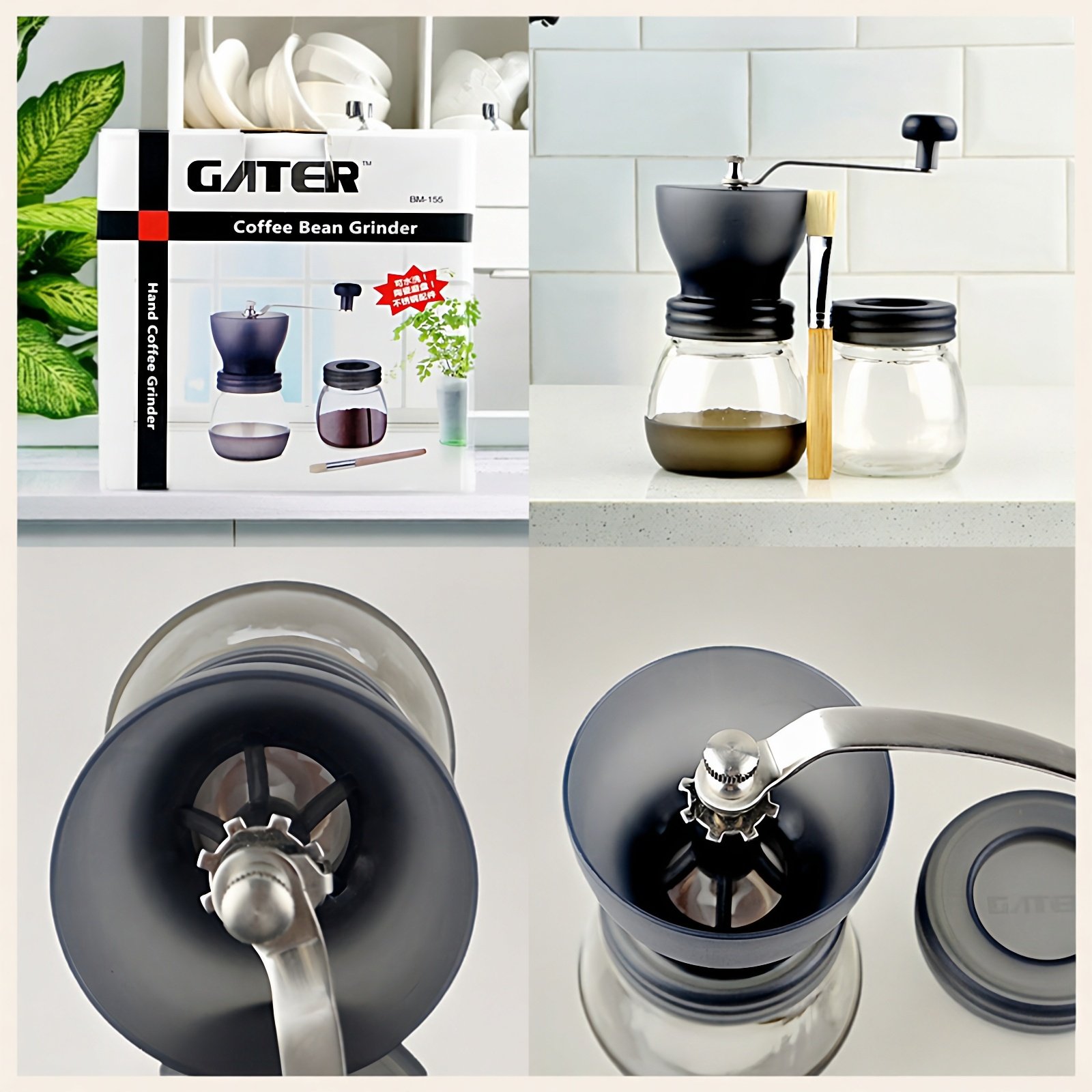 手摇磨豆机粉碎机咖啡豆研磨机家用小型手磨咖啡机磨手动复古水洗