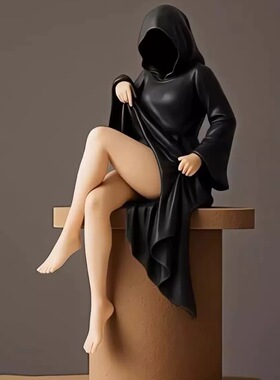 神秘暗黑风格Mysterious statue黑袍女王家具摆件幽灵娘手办桌面