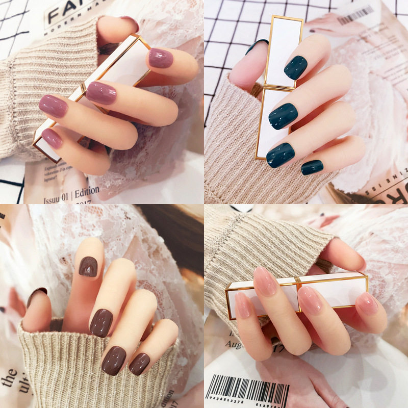 纯色穿戴美甲成品甲片假指甲贴片
