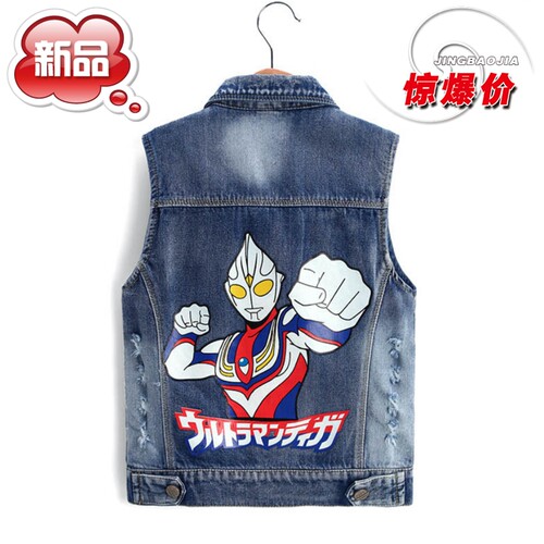童装牛仔背心马甲小男孩春秋韩版