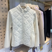 动氧9912女奥粒绒外套上衣开衫 新羽伦美棉袄拼接拉链立领保暖羊绒