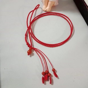 正品朱砂丹砂本命年精编设计小众款可调节护身红腰绳好人缘开运链