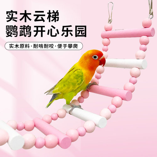 马卡龙彩虹云梯秋千鸟笼装饰