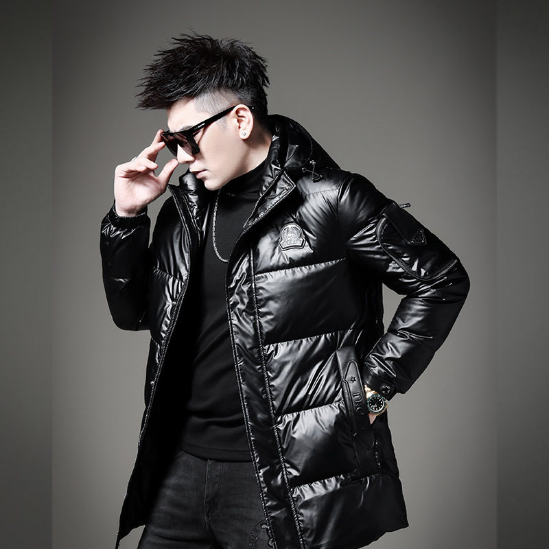 高端白鸭绒羽绒服男加厚保暖冬装中长款2025新款冬季防寒外套男装