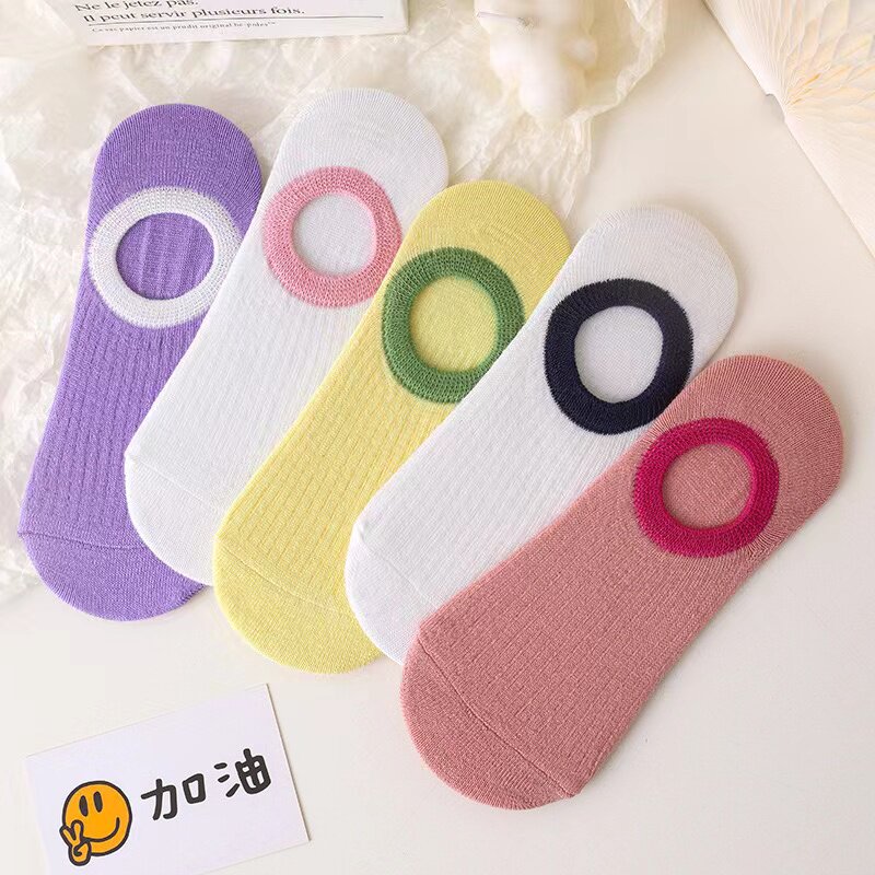 袜子女船袜浅口隐形袜彩色女夏季薄款ins潮网眼短袜糖果色女士袜
