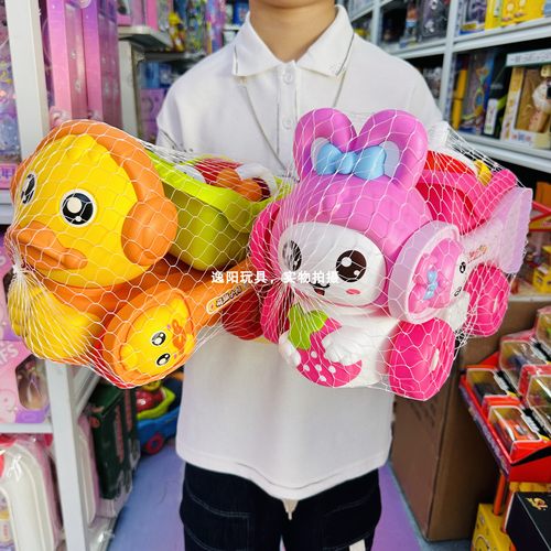 小兔子黄鸭沙滩玩具翻斗车挖掘机