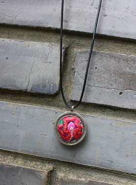 25新云南民族风复古怀旧苗银项坠