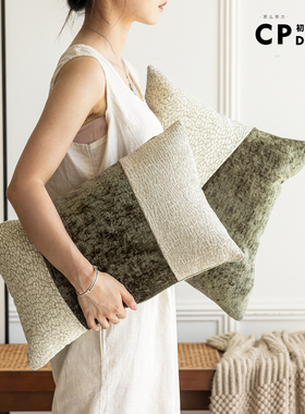 北欧轻奢南洋风复古绿色法式美式沙发抱枕飘窗靠垫腰枕套客厅床头