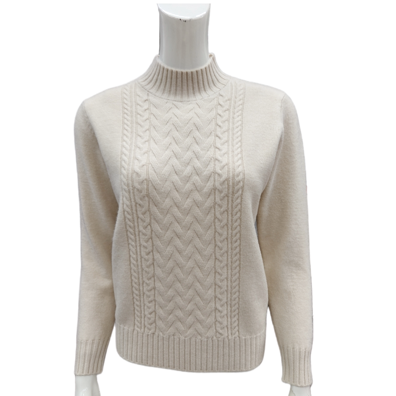 纯色中领毛衣女秋冬装2025年新款麻花套头宽松加厚外穿内搭羊毛衫