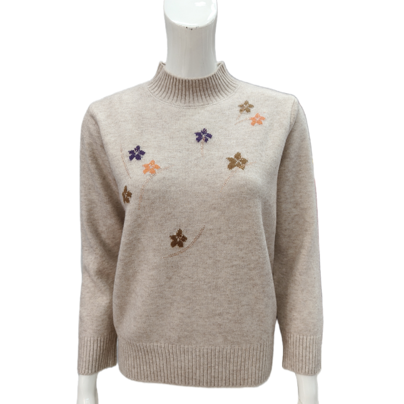 妈妈秋冬毛衣中老年半高领羊毛衫