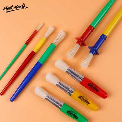 蒙玛特 颜料画笔 创意儿童笔刷绘画笔3支装 水粉笔套装 儿童画刷