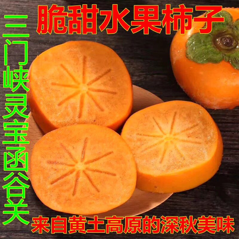 2024秋季新鲜三门峡灵宝函谷关脆甜水果柿子5斤特价包邮29.8元
