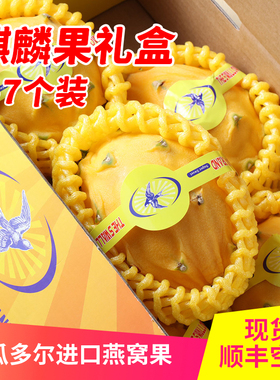 现货麒麟果礼盒6~7个超甜品种黄皮火龙果燕窝果新鲜水果顺丰包邮