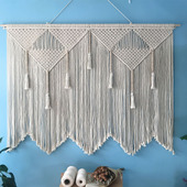 北欧ins超大号编织流苏挂毯客厅卧室床头壁挂装 饰民宿酒店软装 饰