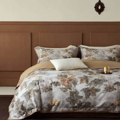 秋冬美式田园60支天丝棉磨毛亲肤柔软薄款四件套被套1.8m床上用品