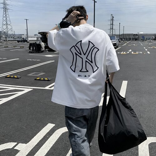 NEW ERA × MLB 纽约洋基 圆领套头宽松夏季美式短袖T恤14536479