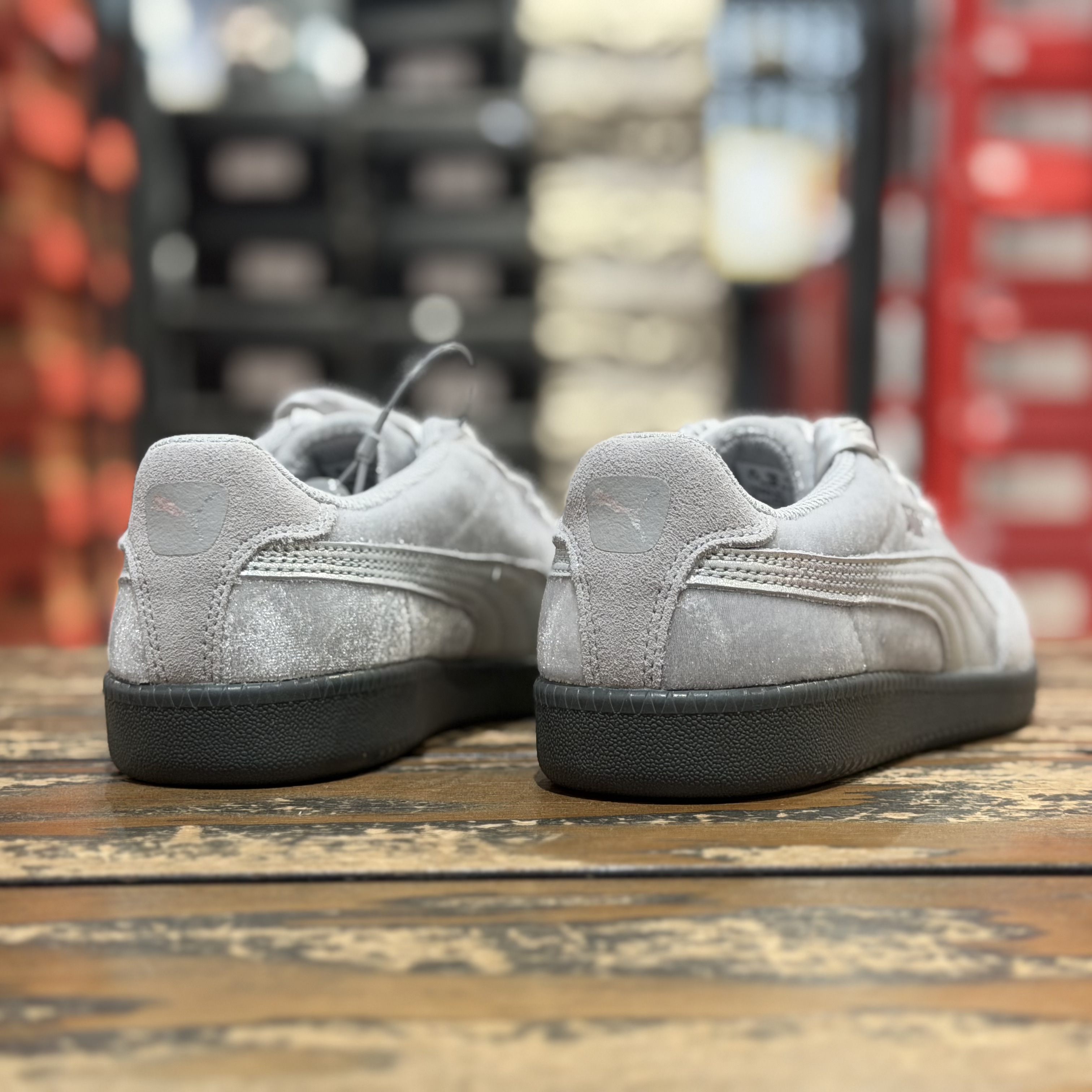 PUMA彪马 9-T Velvet 经典百搭 低帮 德训鞋 女款 浅银灰410478图片