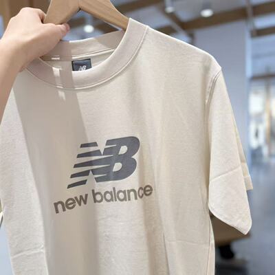 New Balance 纯色LOGO字母圆领印花套头休闲T恤 男女同款 MT51500