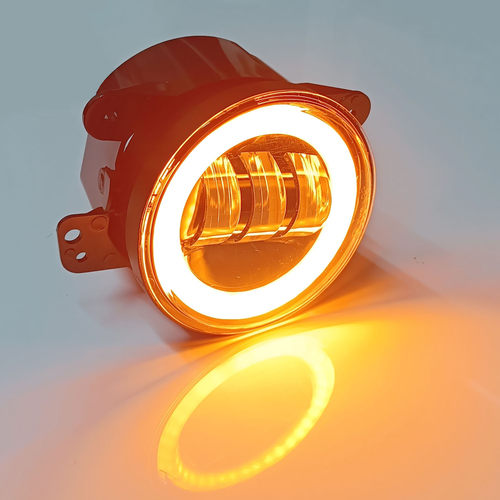 汽车改装3寸雾灯LED黄白双光圈