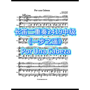 长笛二重奏2419中级《一步之遥》- Por Una Cabeza