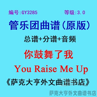 GY3285(3.0级) 你鼓舞了我You Raise Me Up管乐团总谱+分谱