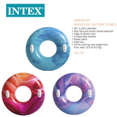 INTEX56267成人带把手波浪游泳圈加厚大号防侧翻便携式 泳池救生圈
