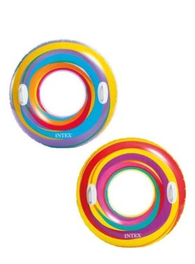 INTEX59256旋风泳圈成人浮圈男女游泳圈游泳圈彩色圆环充气救生圈