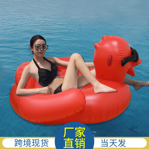 充气大红鸭坐骑成人水上乐园浮排