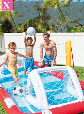 INTEX57147运动场游泳池戏水池儿童沙池海洋球池家用足球排球网架