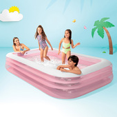 原装 INTEX水晶粉家庭戏水池充气游泳池儿童海洋球池58487 正品