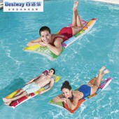 Bestway 44033涂鸦带枕浮排单人水上充气垫泳池戏水浮板冲浪板