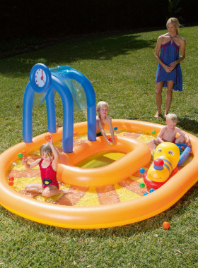 正品Bestway充气海洋球池婴儿戏水池儿童游泳池加厚钓鱼沙池53061