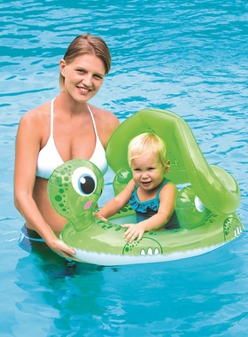 Bestway34094游泳圈乌龟婴儿充气座圈玩具戏水儿童遮阳游泳圈专用