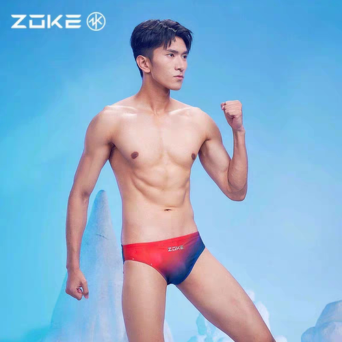 zoke洲克成年男裤游泳衣专业训练三角游泳裤速干
