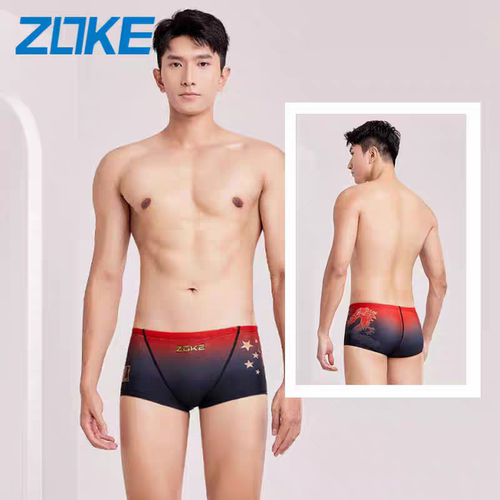 洲克zoke男士平角泳裤竞速速干游泳比赛比赛训练泳衣