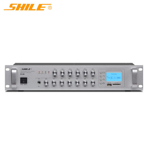 狮乐 DV-300 六分区控制定压功放机 公共广播吸顶喇叭音响用 300W