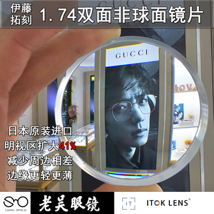 伊藤拓刻1.74双面非球面日本原装进口超轻超薄高度近视耐高温2片