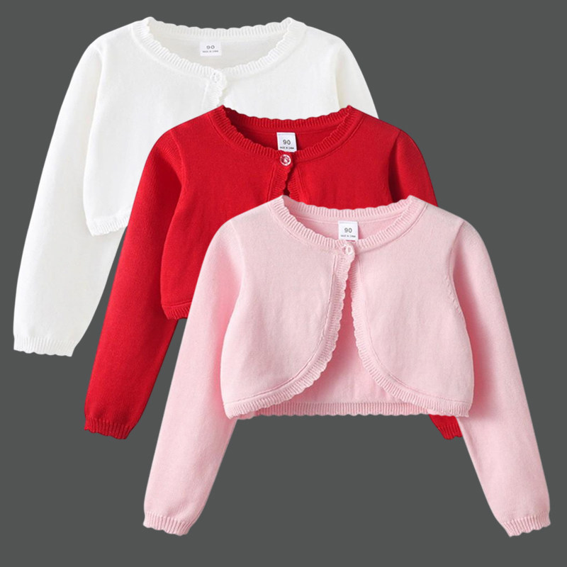 女童针织开衫披肩春秋款儿童小外套宝宝外搭坎肩配裙子纯棉,童装/婴儿装/亲子装,披风/斗篷,淘宝优惠券,粉丝福利购,淘宝优惠卷