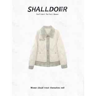 小香风气质短款羽绒棉服女2025冬季新款今年流行撞色加厚保暖外套