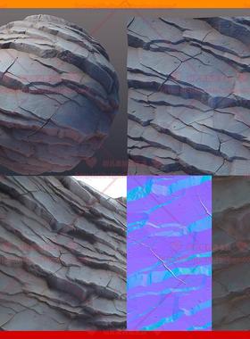 Substance Designer SD次世代卡通风格化尖锐岩石纹理材质球 sbs