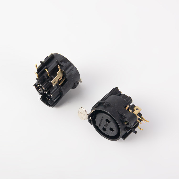 NEUTRIK优曲克PCB安装焊接卡龙底座NC3FAAH2三芯XLR卡侬母座水平