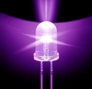 led f5紫灯 5mm紫色 q5白发紫 17-19mm  插件led  验钞机专用