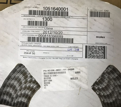 原装Molex 1051640001 105164-0001 5Pin  USB连接器微型USB座B型