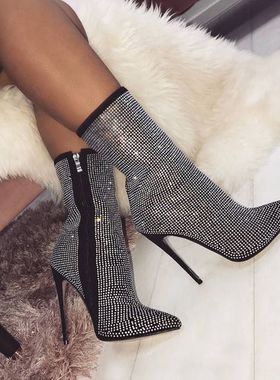 Women's boots, high heels, autumn and winter women's shoes,