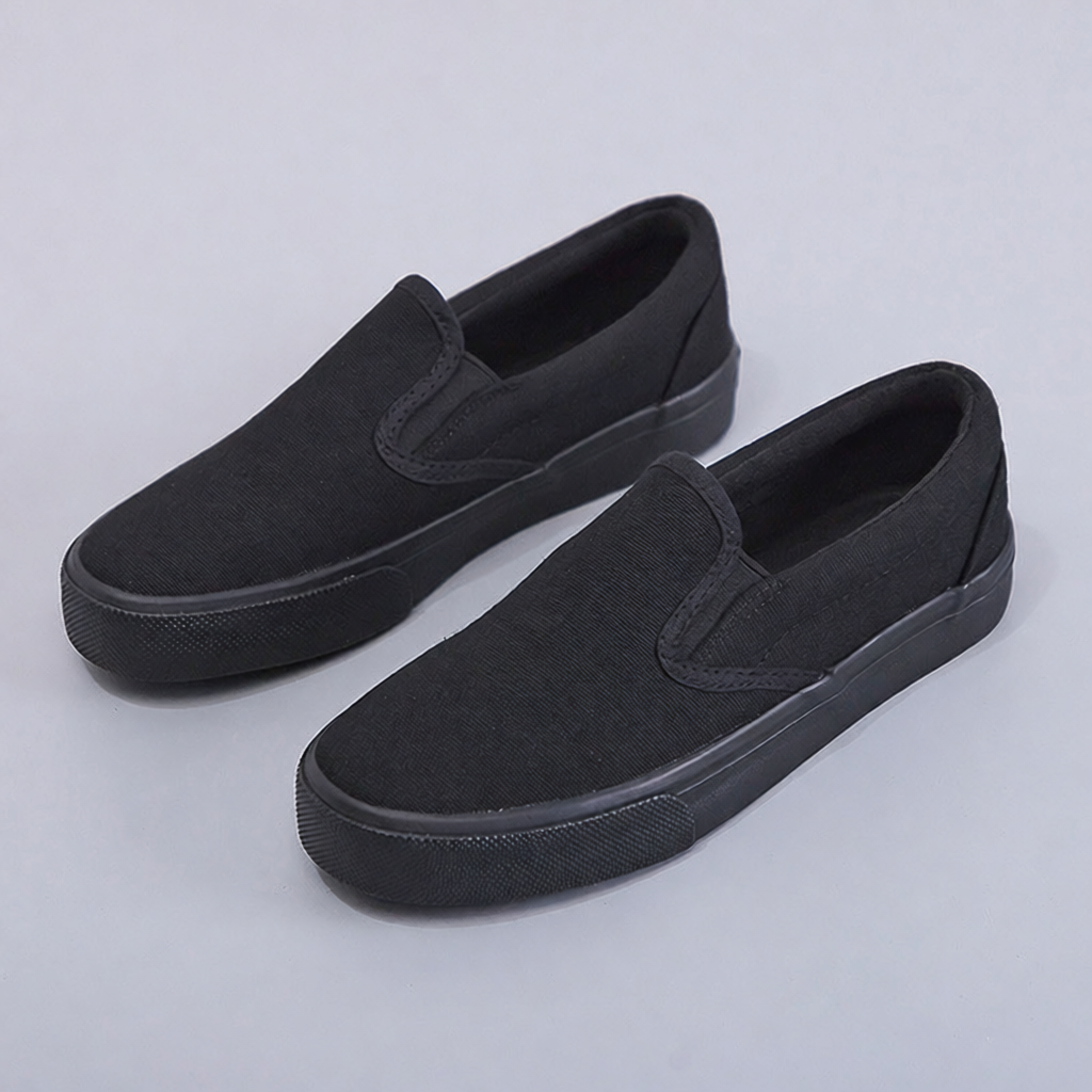 Spring full sail women's work cloth shoes, pure black flat
