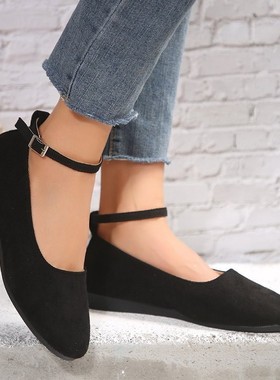 big womans Oversized flat sole shoes low heels圆头低跟扣带鞋